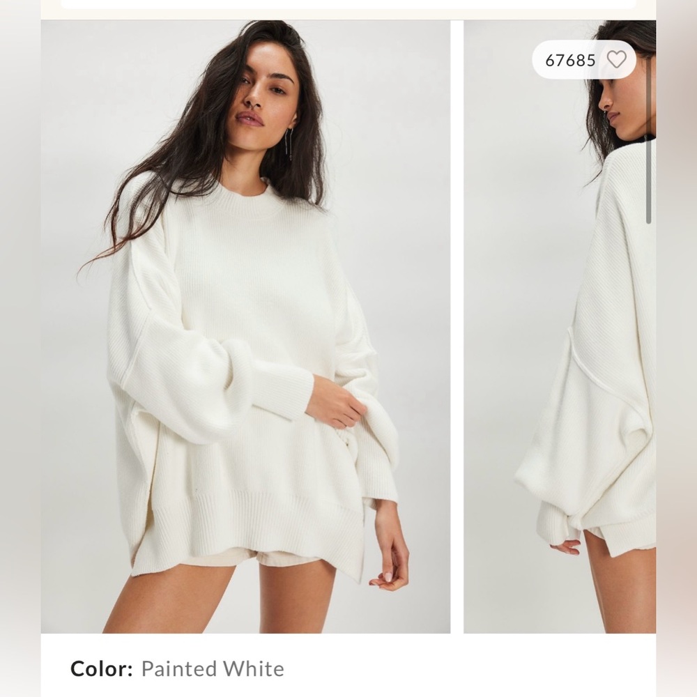 Free People Easy Street Knit Tunic Small White